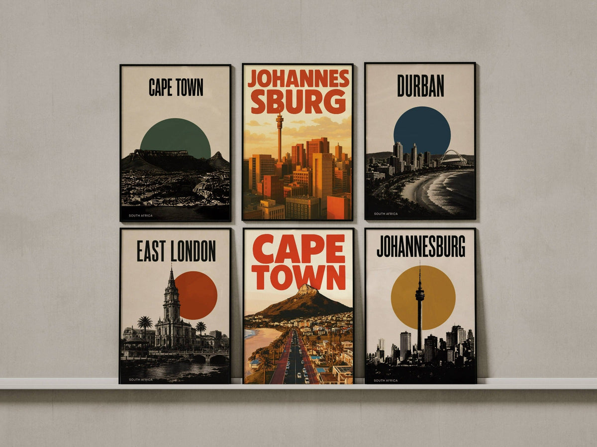 DECO Names and Places collection of South African city posters