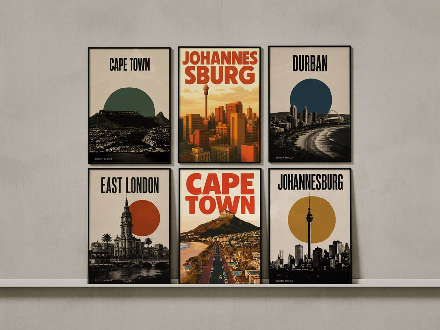 DECO Names and Places collection of South African city posters