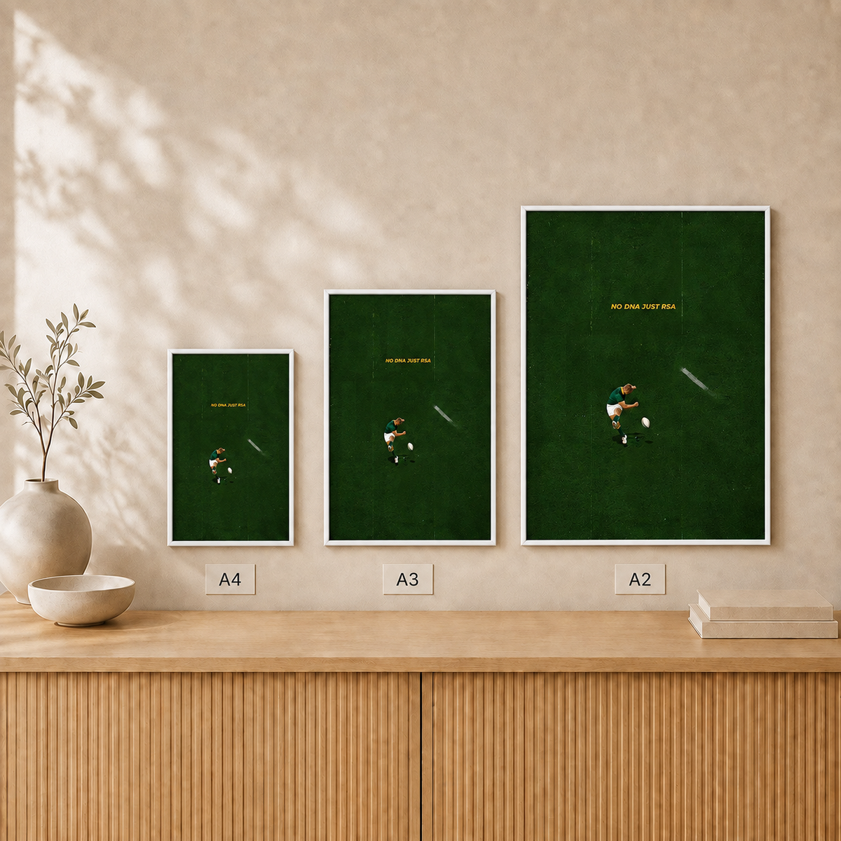 Bokke Kick — Framed — Size comparison #White