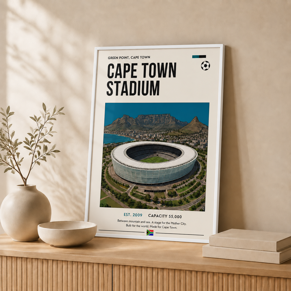 Cape Town Stadium — Framed — Leaning #White