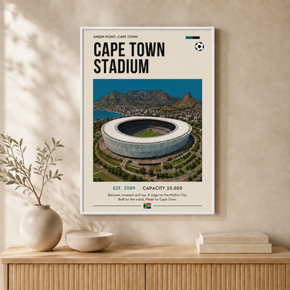 Cape Town Stadium — Framed — Wall hung #White