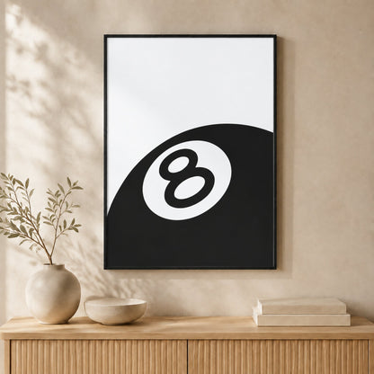 8 Ball — Framed — Wall hung #Black