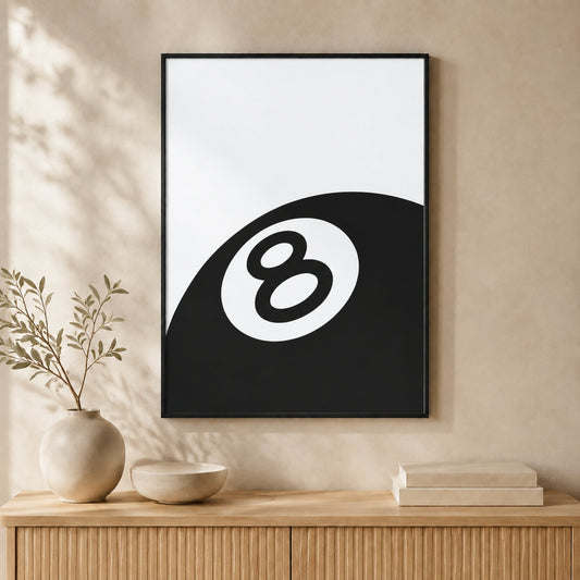 8 Ball — Framed — Wall hung #Black