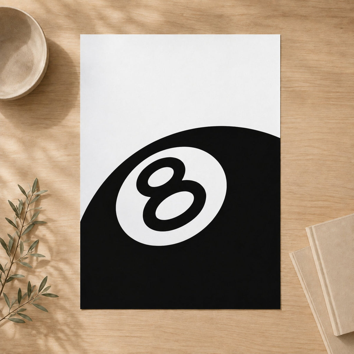 8 Ball — Unframed — Flat lay #Unframed