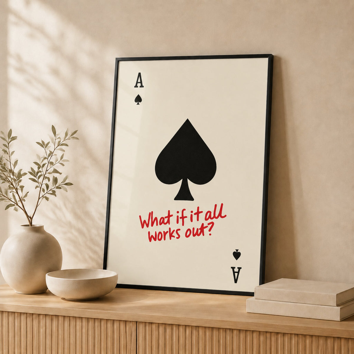Ace of Spades — Framed — Size comparison #Black