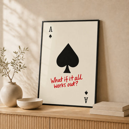 Ace of Spades — Framed — Size comparison #Black