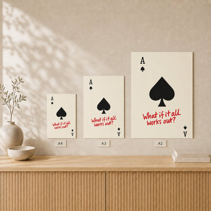 Ace of Spades — Unframed — Size comparison #Unframed