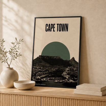 Cape Town Skyline — Framed — Leaning on wall #Black