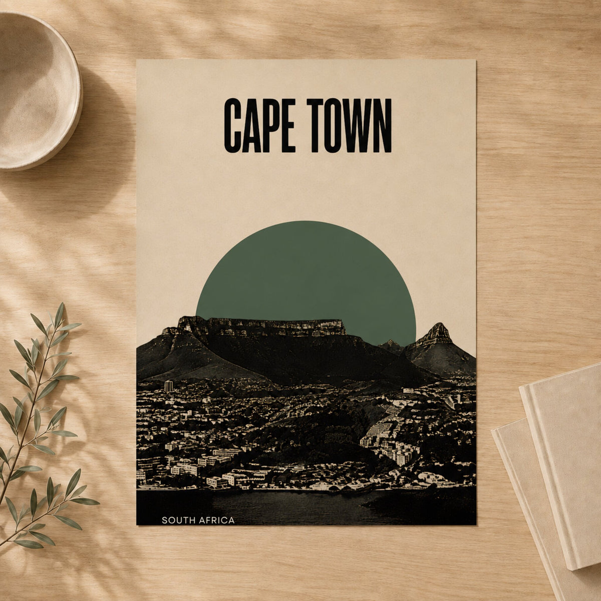 Cape Town Skyline — Unframed — Flat lay #Unframed