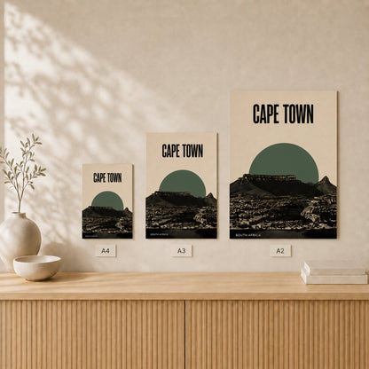 Cape Town Skyline — Unframed — Size comparison #Unframed
