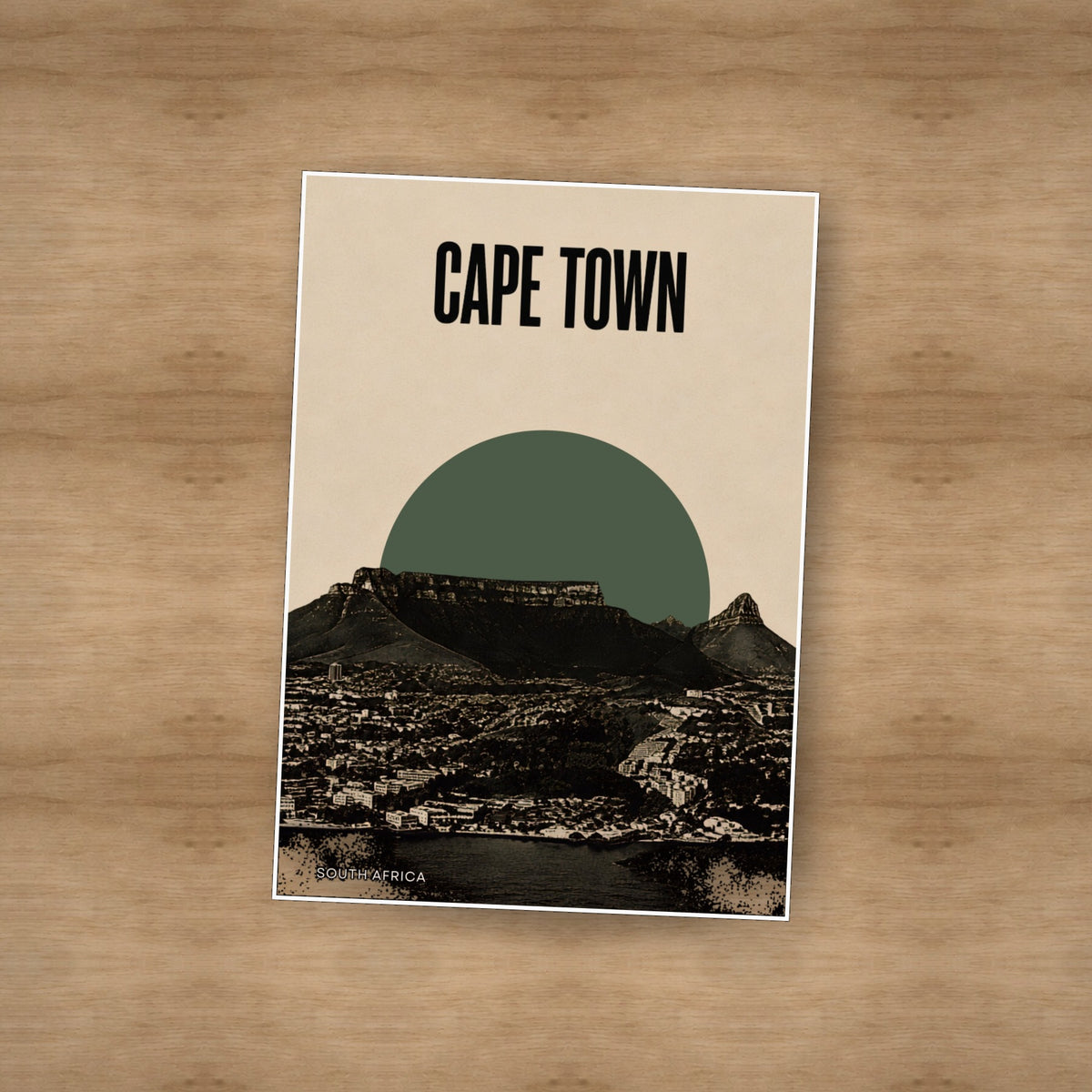 Cape Town Skyline — Unframed — On table #Unframed