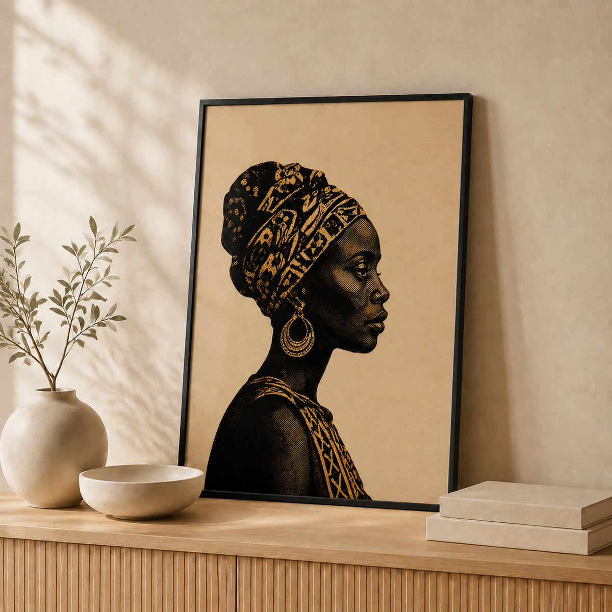 Doek Portrait — Framed — Leaning on wall #Black