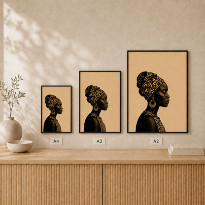 Doek Portrait — Framed — Size comparison #Black