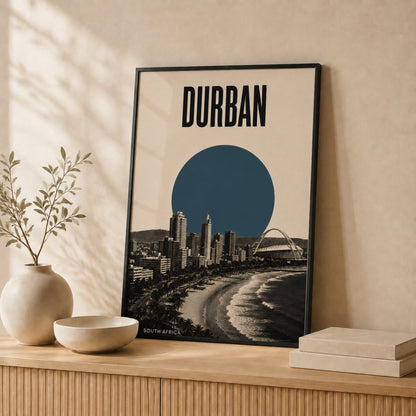 Durban Skyline — Unframed — Flat lay #Unframed