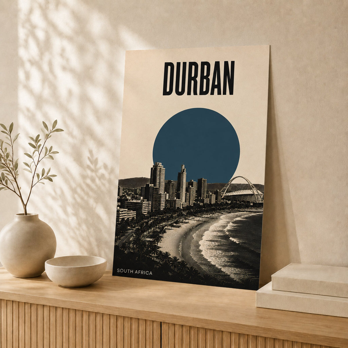 Durban Skyline — Unframed — Size comparison #Unframed