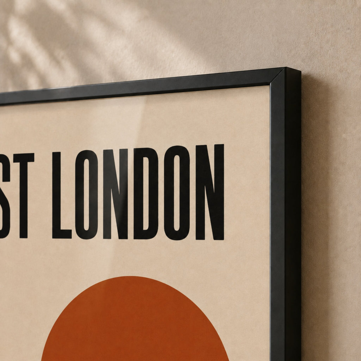 East London Skyline — Framed — Size comparison #Black
