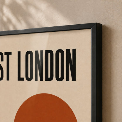 East London Skyline — Framed — Size comparison #Black