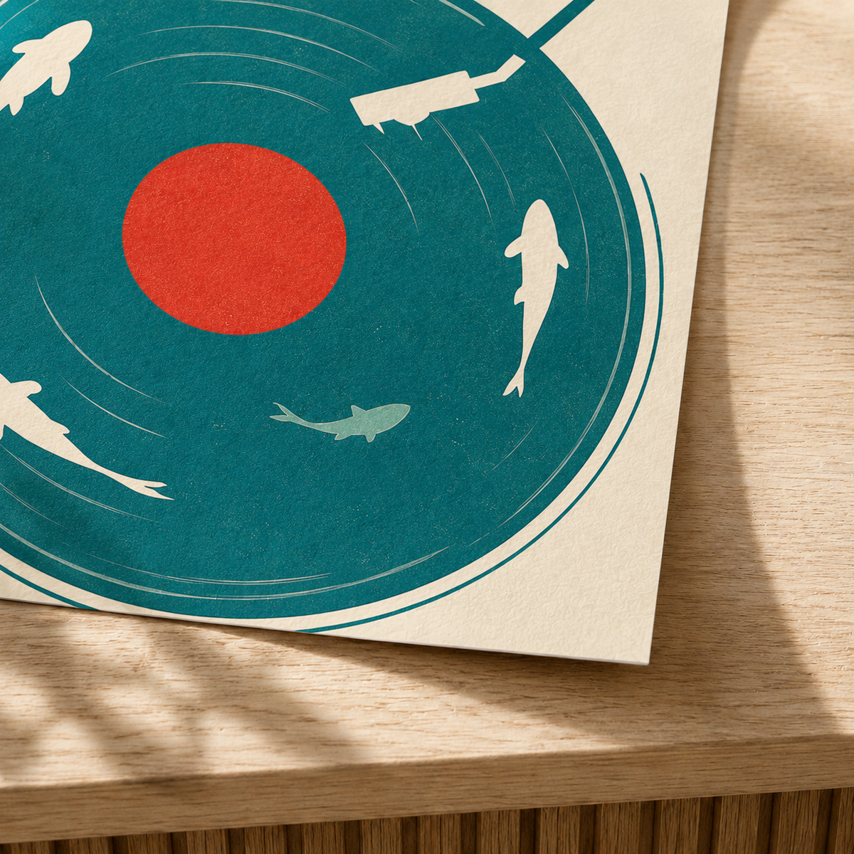 Close-up of the unframed Echoes of Water poster paper and print detail #Unframed