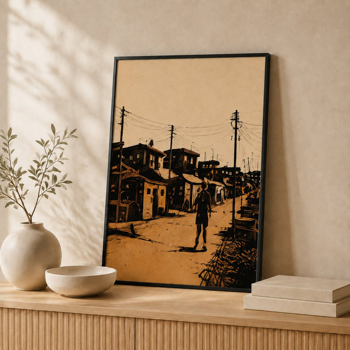 Kasi Street — Framed — Leaning on wall #Black