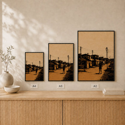 Kasi Street — Framed — Size comparison #Black
