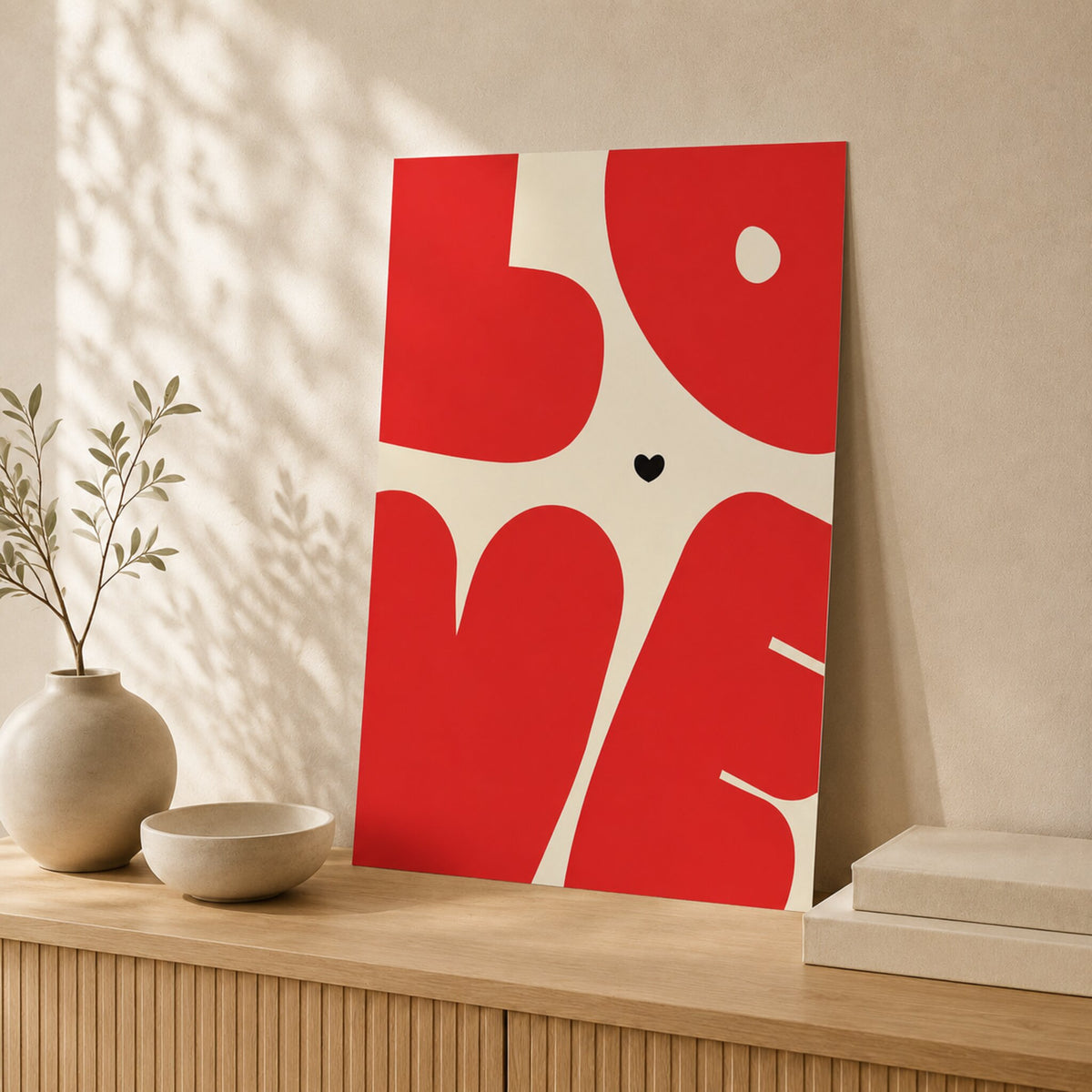 Love — Framed — Leaning on wall #Black
