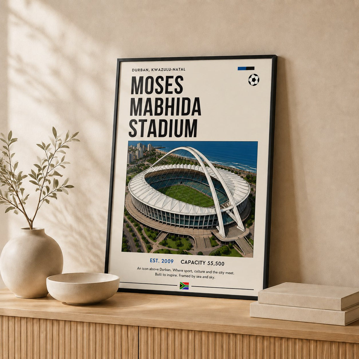Moses Mabhida Stadium — Framed — Leaning on wall #Black