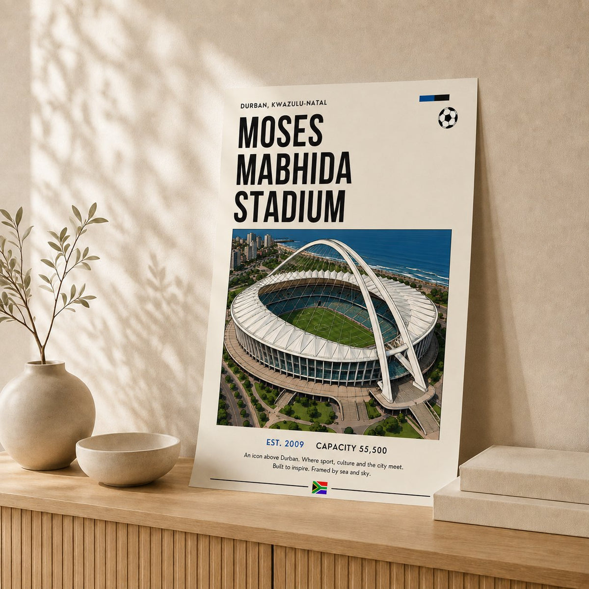 Moses Mabhida Stadium — Unframed — On table #Unframed