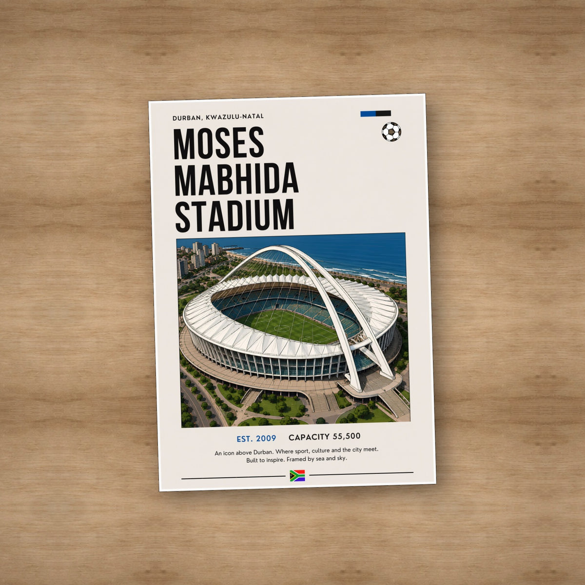 Moses Mabhida Stadium — Unframed — On table #Unframed
