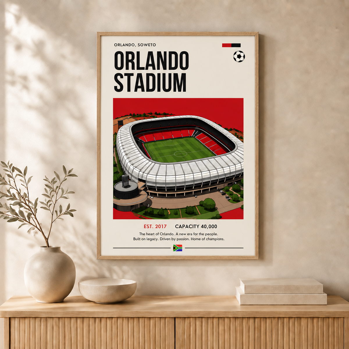 Orlando Stadium — Framed — Wall hung #Oak