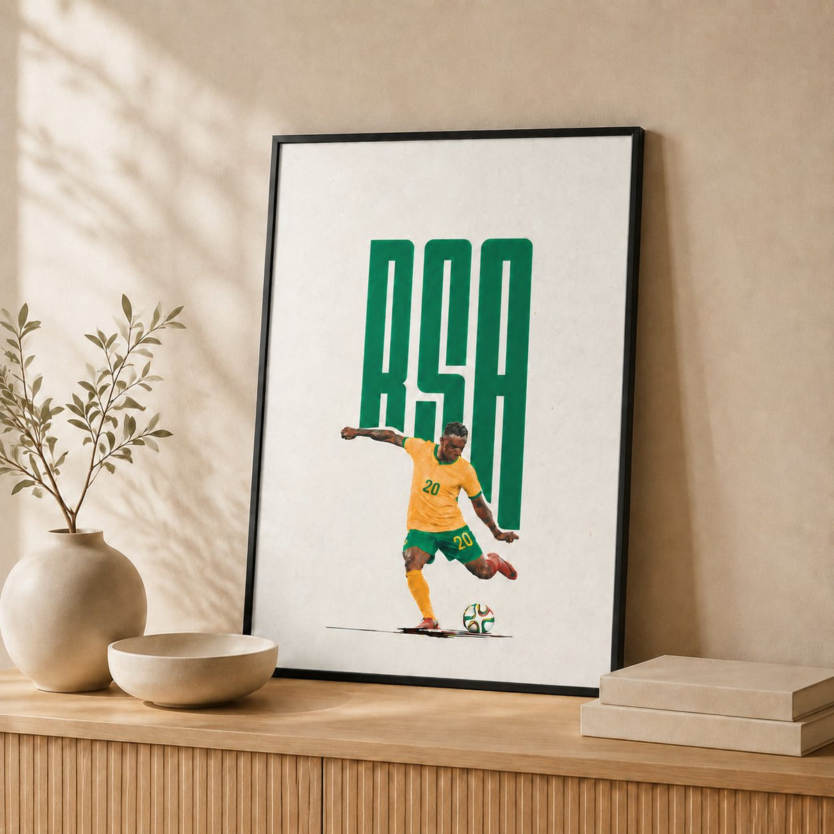 RSA Football — Framed — Leaning on wall #Black