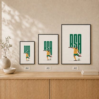 RSA Football — Framed — Size comparison #Black