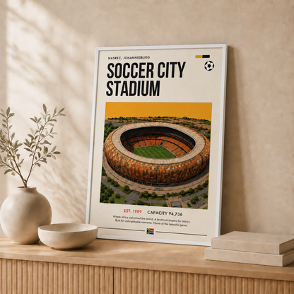 Soccer City Stadium — Framed — Leaning on wall #White