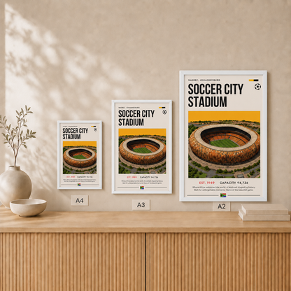 Soccer City Stadium — Framed — Size comparison #White
