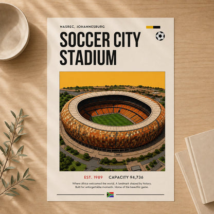 Soccer City Stadium — Unframed — Flat lay #Unframed