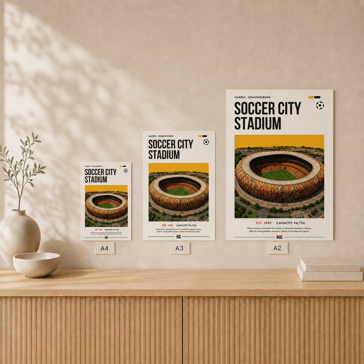 Soccer City Stadium — Unframed — Size comparison #Unframed