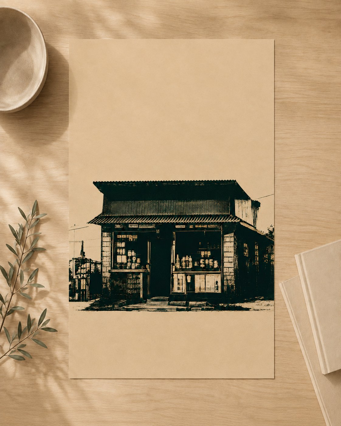 Spaza Shop — Unframed — On table #Unframed