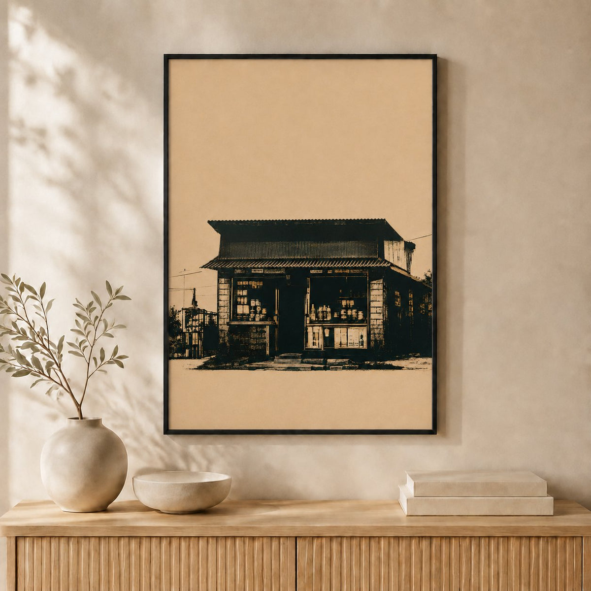 Spaza Shop — Framed — Wall hung #Black