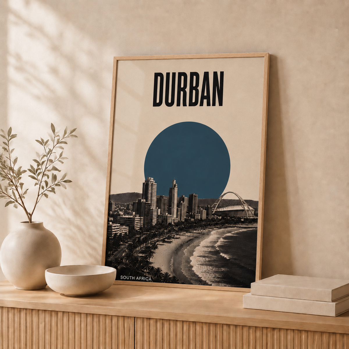 Durban Skyline — Framed — Leaning #Oak