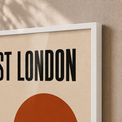 East London Skyline — Framed — Close-up #White
