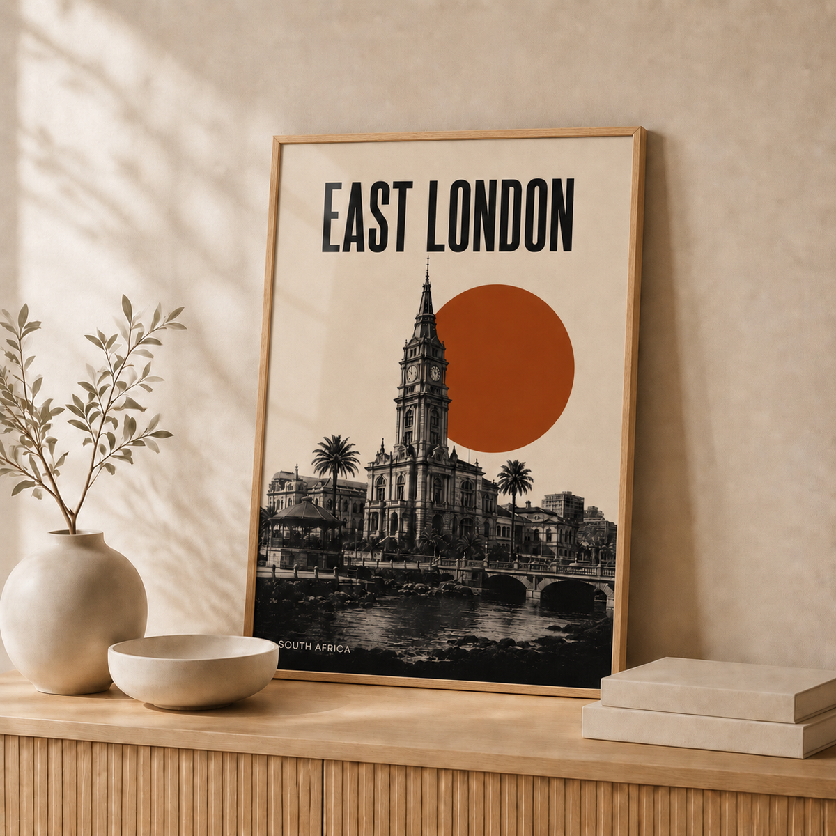East London Skyline — Framed — Leaning #Oak