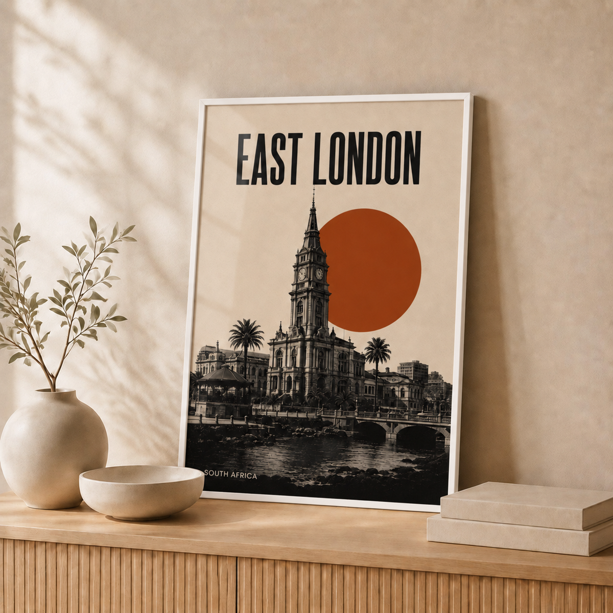 East London Skyline — Framed — Leaning #White