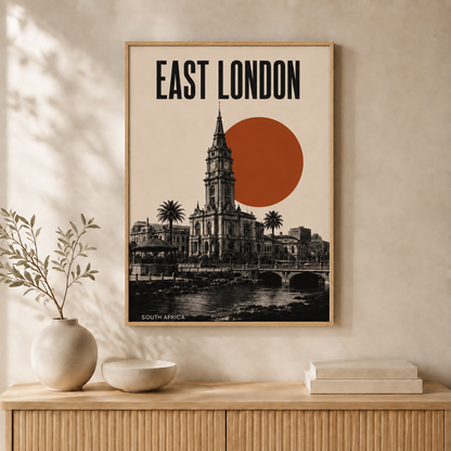 East London Skyline — Framed — Wall hung #Oak