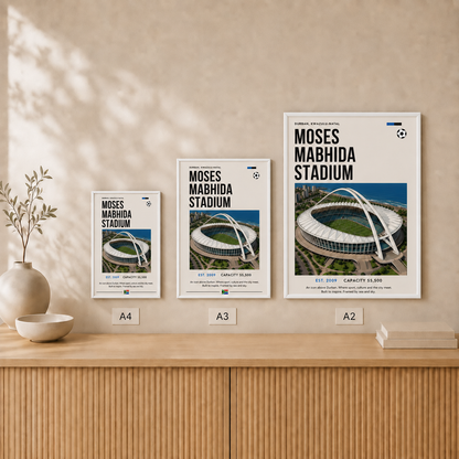 Moses Mabhida Stadium — Framed — Size comparison #White