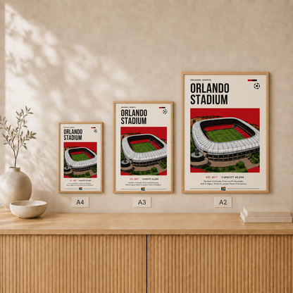 Orlando Stadium — Framed — Size comparison #Oak