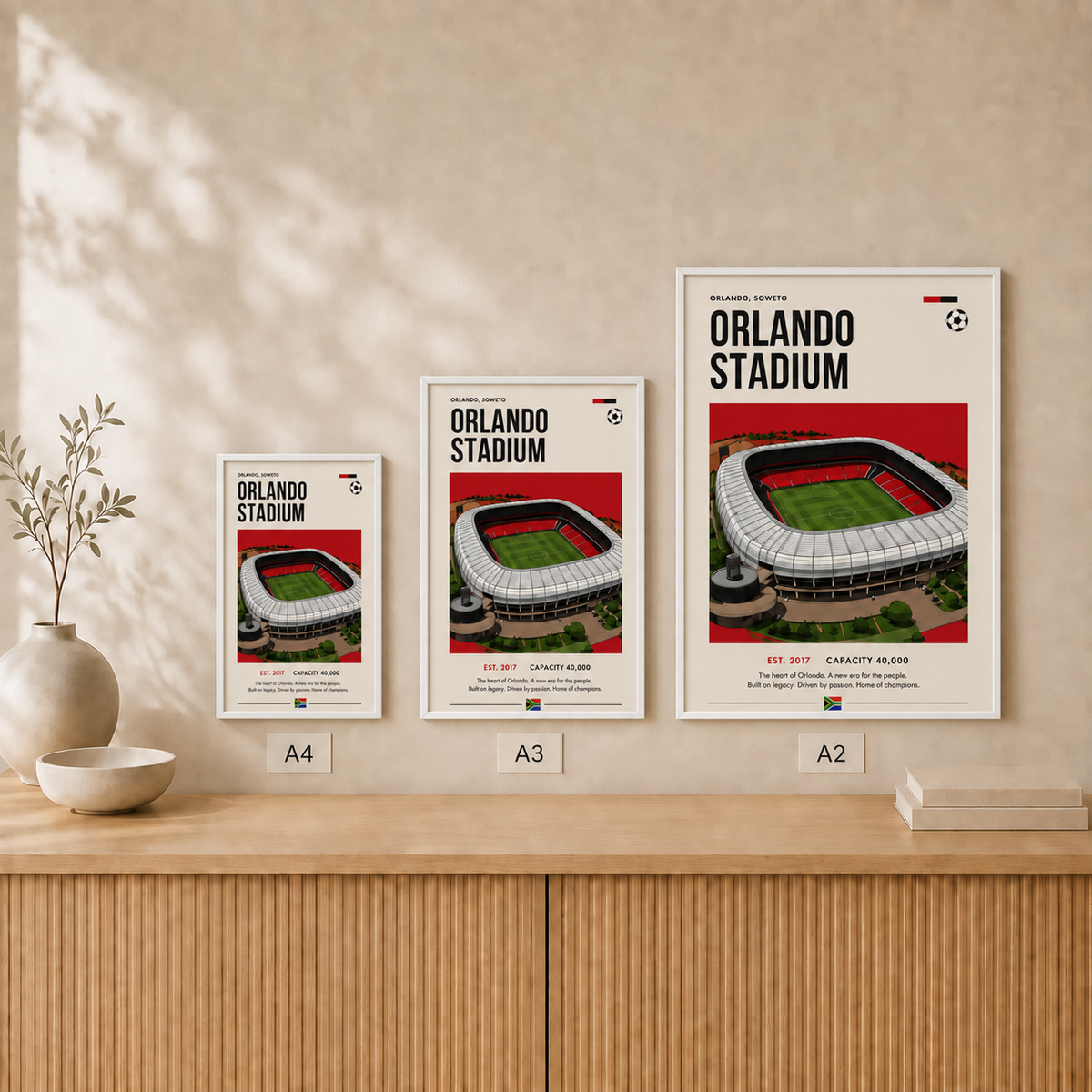 Orlando Stadium — Framed — Size comparison #White