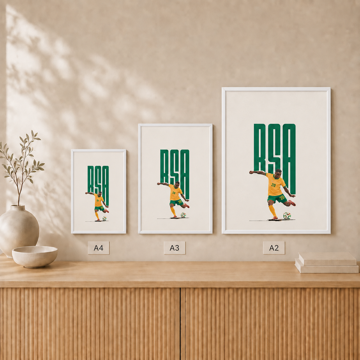 RSA Football — Framed — Size comparison #White
