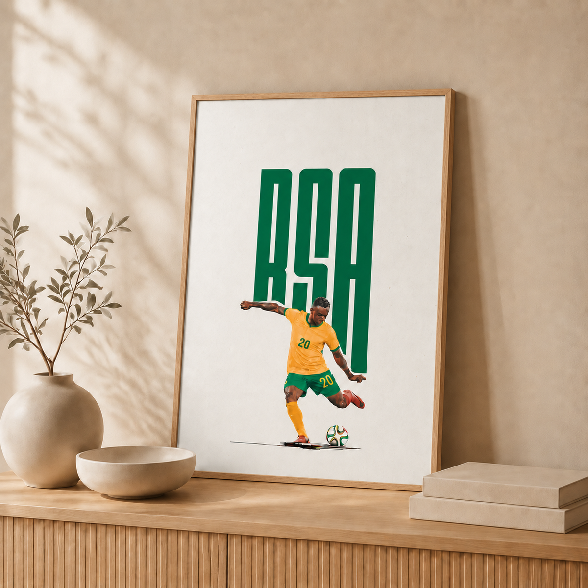 RSA Football — Framed — Leaning #Oak
